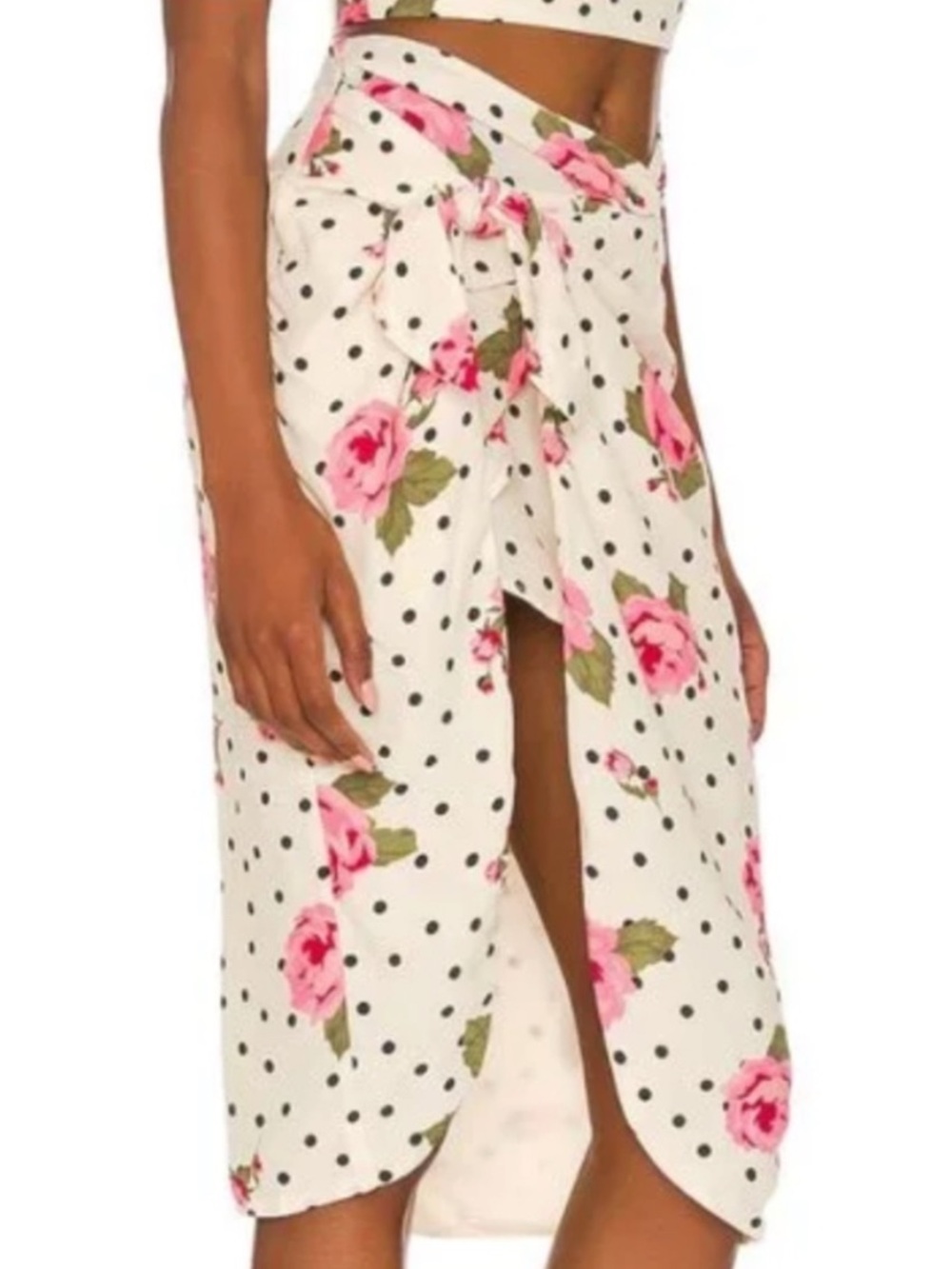 LPA “Cassey” Floral Wrap Mini/Midi Skirt